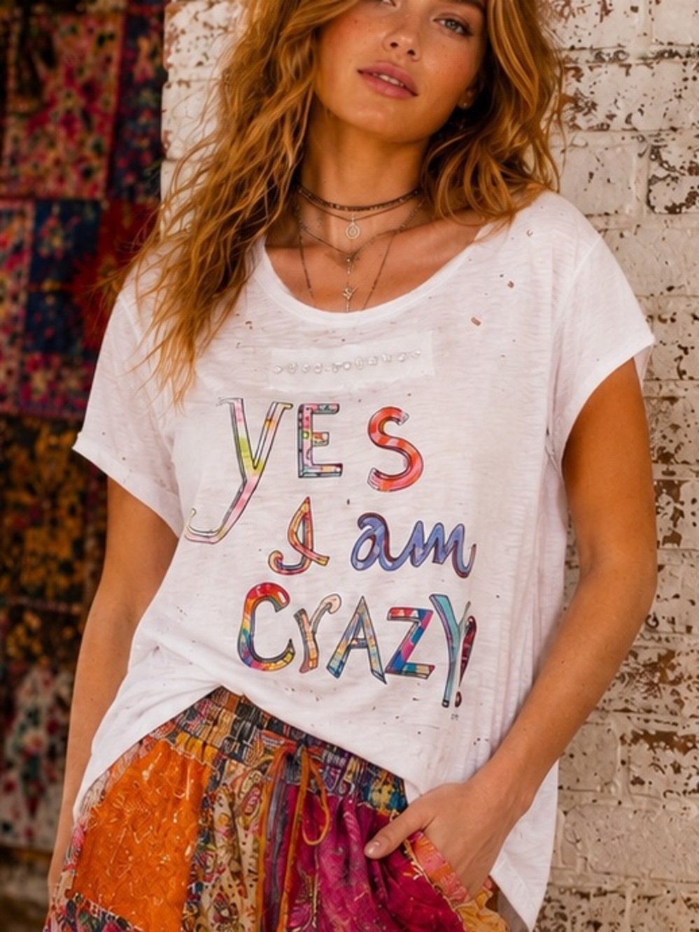 A Rare Bird “Yes I Am Crazy!” Graphic Tee NWT 100% Cotton S/M